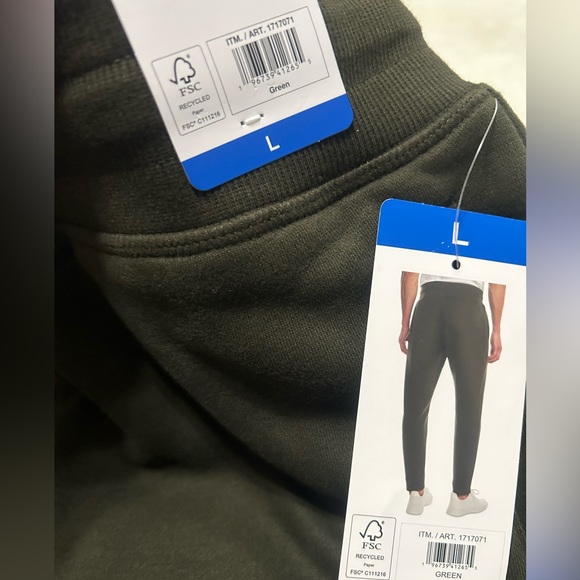 Champions mens fleece lined straight leg sweatpants green size L NWT - Picture 4 of 5